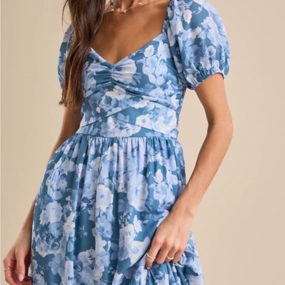 Altar’d State Elegant Floral Blue Maxi Dress - Picture 3 of 7